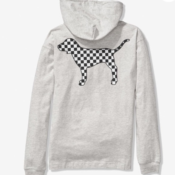 PINK Victoria's Secret Tops - NEW Perfect Hoodie Tee - L - Grey